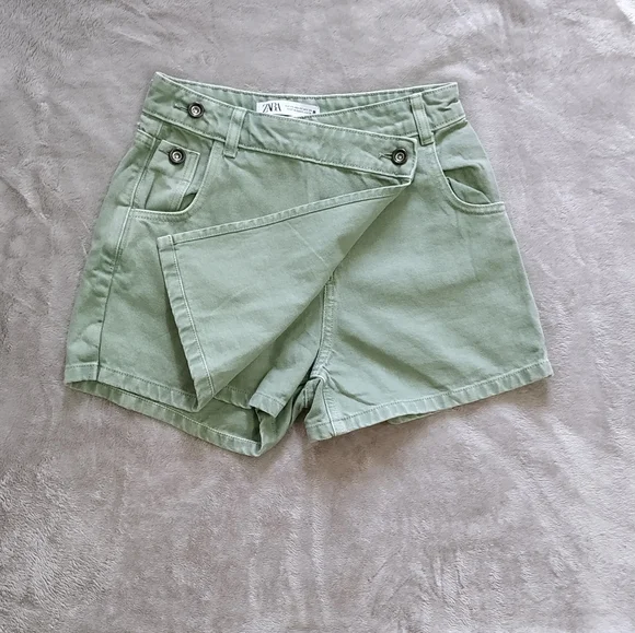 Zara Matcha Denim Skort - Picture 4 of 10